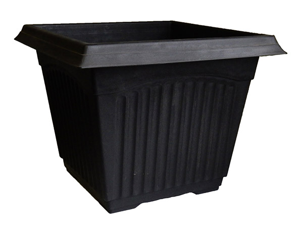 15.0 Patio Square Planter Black - 12 per case - Decorative Planters